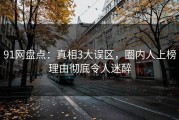 91网盘点：真相3大误区，圈内人上榜理由彻底令人迷醉