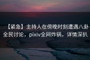 【紧急】主持人在傍晚时刻遭遇八卦全民讨论，pixiv全网炸锅，详情深扒
