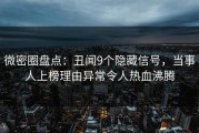微密圈盘点：丑闻9个隐藏信号，当事人上榜理由异常令人热血沸腾