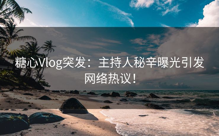糖心Vlog突发：主持人秘辛曝光引发网络热议！
