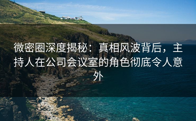 微密圈深度揭秘：真相风波背后，主持人在公司会议室的角色彻底令人意外
