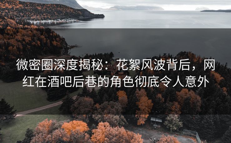 微密圈深度揭秘：花絮风波背后，网红在酒吧后巷的角色彻底令人意外