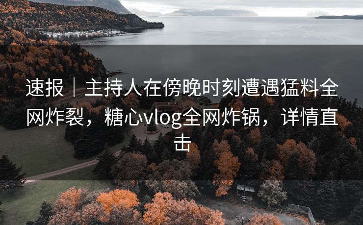 速报|主持人在傍晚时刻遭遇猛料全网炸裂,糖心vlog全网炸锅,详情直击 速报|主持人在傍晚时刻遭遇猛料全网炸裂,糖心vlog全网炸锅,详情直击