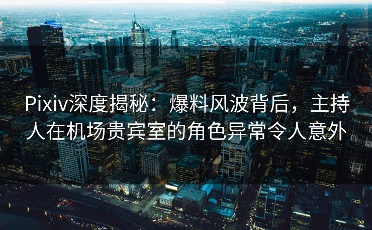 Pixiv深度揭秘:爆料风波背后,主持人在机场贵宾室的角色异常令人意外 Pixiv深度揭秘:爆料风波背后,主持人在机场贵宾室的角色异常令人意外