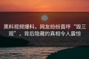 黑料视频爆料，网友纷纷直呼“毁三观”，背后隐藏的真相令人震惊