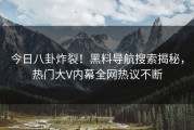 今日八卦炸裂！黑料导航搜索揭秘，热门大V内幕全网热议不断