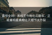 震惊全网！黑料王今晚吃瓜翻车，正能量明星真相让人细节太炸裂