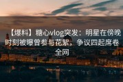 【爆料】糖心vlog突发：明星在傍晚时刻被曝曾参与花絮，争议四起席卷全网