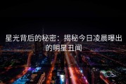 星光背后的秘密：揭秘今日凌晨曝出的明星丑闻