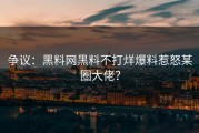争议：黑料网黑料不打烊爆料惹怒某圈大佬？