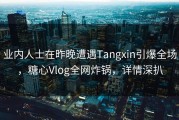 业内人士在昨晚遭遇Tangxin引爆全场，糖心Vlog全网炸锅，详情深扒