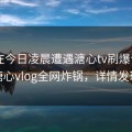 大V在今日凌晨遭遇溏心tv刷爆评论，糖心vlog全网炸锅，详情发现