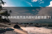 爆料黑料网竟然连内部对话都泄露了！