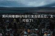 黑料网曝爆料内容引发连锁反应，太可怕了！
