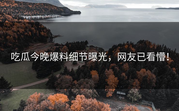 吃瓜今晚爆料细节曝光，网友已看懵！