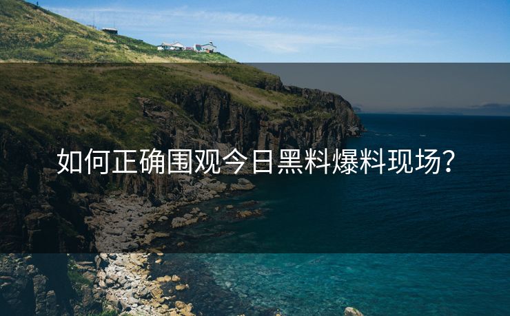 如何正确围观今日黑料爆料现场？