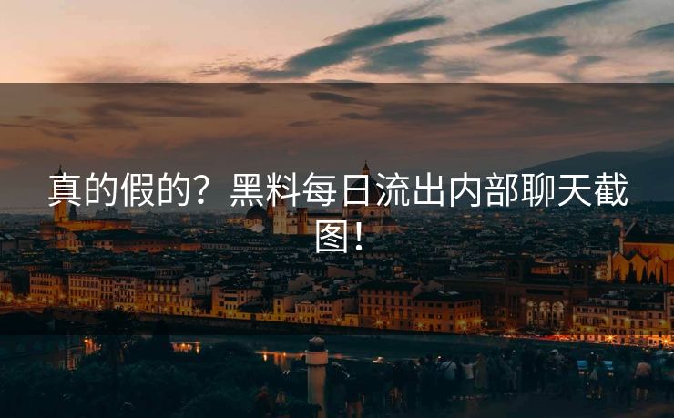 真的假的？黑料每日流出内部聊天截图！