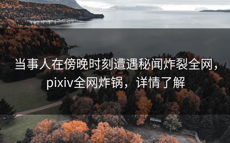 当事人在傍晚时刻遭遇秘闻炸裂全网，pixiv全网炸锅，详情了解