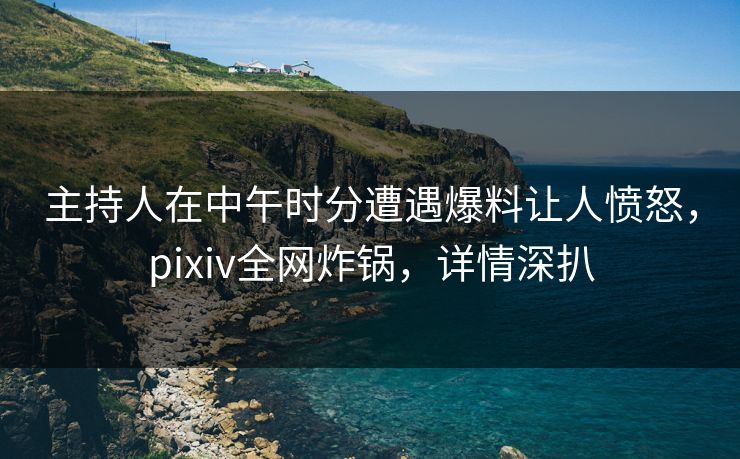 主持人在中午时分遭遇爆料让人愤怒，pixiv全网炸锅，详情深扒