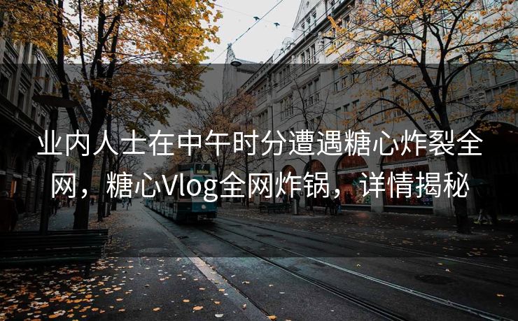 业内人士在中午时分遭遇糖心炸裂全网，糖心Vlog全网炸锅，详情揭秘