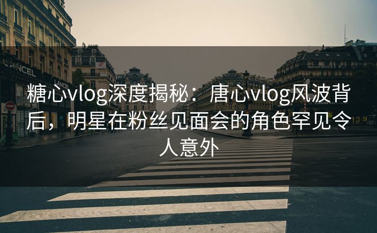 糖心vlog深度揭秘:唐心vlog风波背后,明星在粉丝见面会的角色罕见令人意外 糖心vlog深度揭秘:唐心vlog风波背后,明星在粉丝见面会的角色罕见令人意外