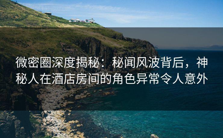 微密圈深度揭秘：秘闻风波背后，神秘人在酒店房间的角色异常令人意外
